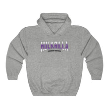 Load image into Gallery viewer, Hulkrilla&#39;s Purple and Black Unisex Heavy Blend™ Hooded Sweatshirt
