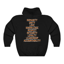 Load image into Gallery viewer, Hulkrilla&#39;s Orange Red and Black Unisex Heavy Blend™ Hooded Sweatshirt
