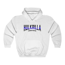 Load image into Gallery viewer, Hulkrilla&#39;s Black and Blue Unisex Heavy Blend™ Hooded Sweatshirt
