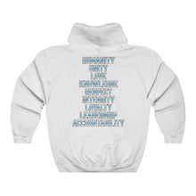 Load image into Gallery viewer, Hulkrilla&#39;s Baby Blue and White Unisex Heavy Blend™ Hooded Sweatshirt

