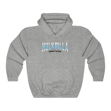 Load image into Gallery viewer, Hulkrilla&#39;s Baby Blue and White Unisex Heavy Blend™ Hooded Sweatshirt
