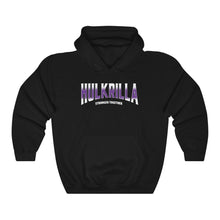 Load image into Gallery viewer, Hulkrilla&#39;s Purple and Black Unisex Heavy Blend™ Hooded Sweatshirt
