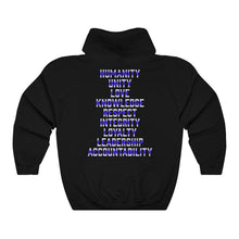 Load image into Gallery viewer, Hulkrilla&#39;s Black and Blue Unisex Heavy Blend™ Hooded Sweatshirt
